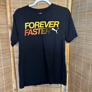 Mens Puma Forever Faster Black Size Medium T Shirt